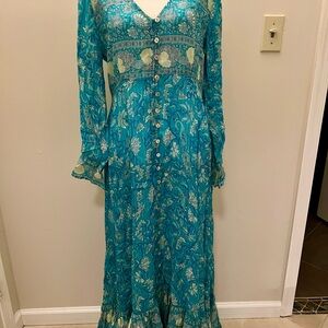Arnhem Turquoise Floral Long Sleeve Dress
